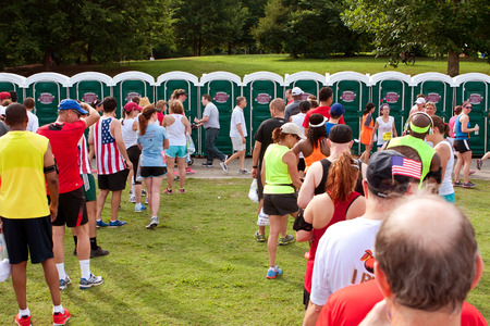 portable toilets during marathon