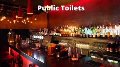 public toilets in a bar