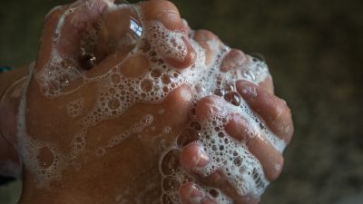 Why washing hands in a public toilet now take longer