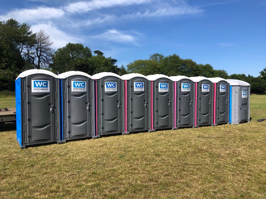 layout of portable toilets