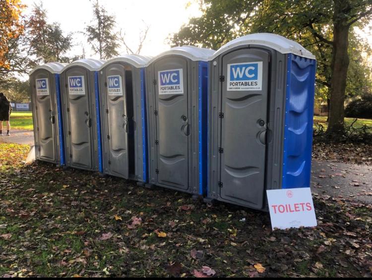 a few portabe toilets