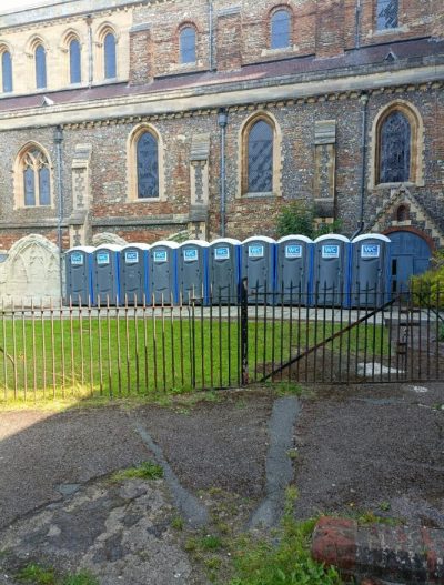 Strengthened door hinges of site portable toilets